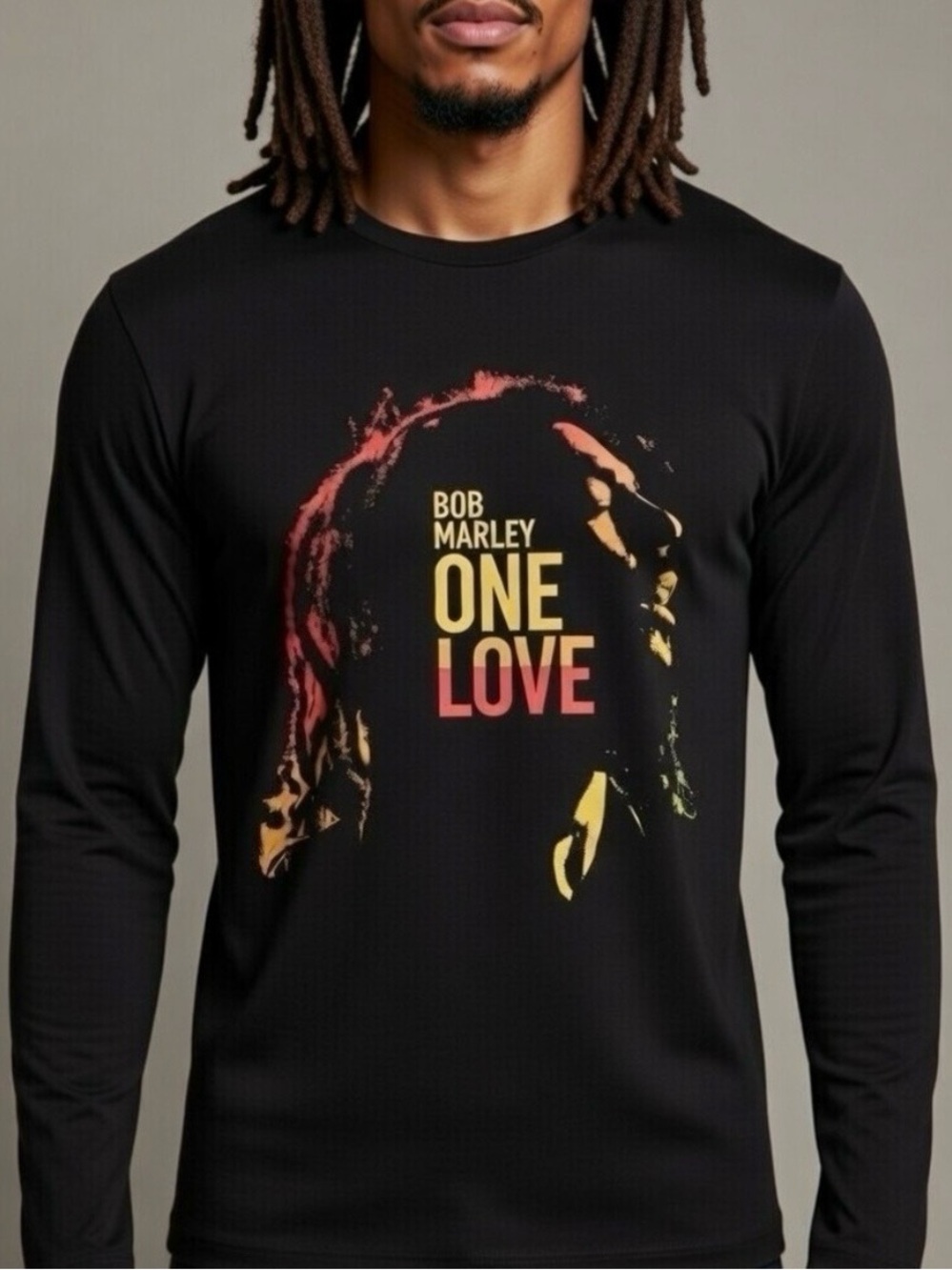 Bob Marley One Love Black Long-Sleeve Graphic Shirt - Size -M
